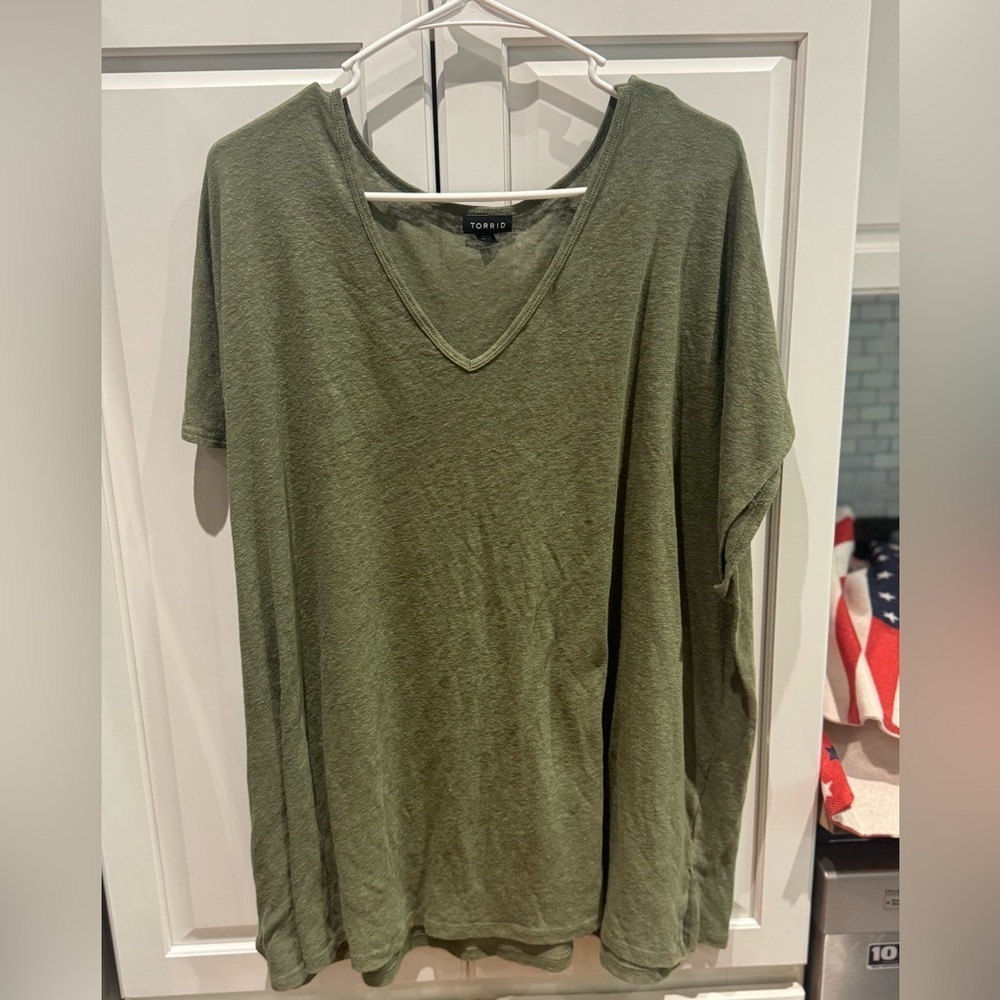 Torrid Green Relaxed Short Sleeve Tee